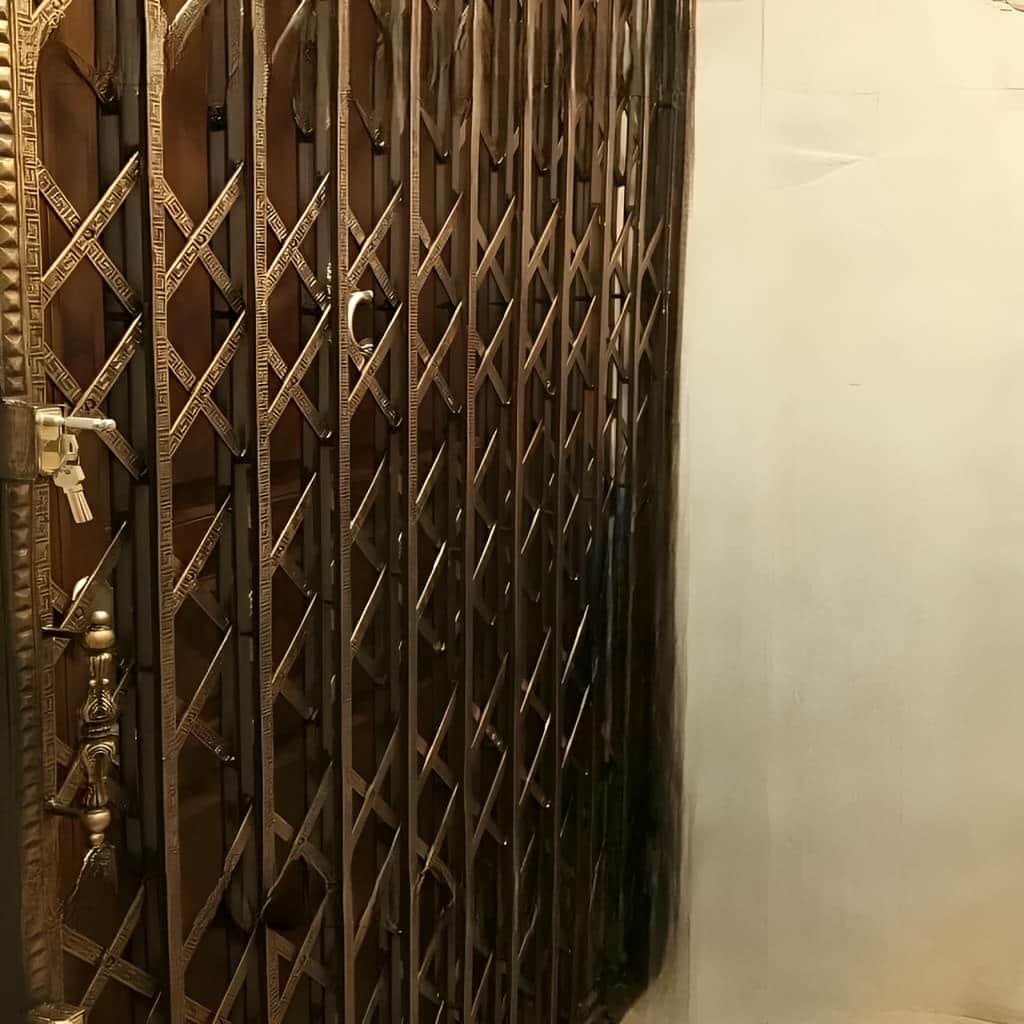 درب آکاردئونی پنج گل دوبل با شبکه متراکم در خرم آباد