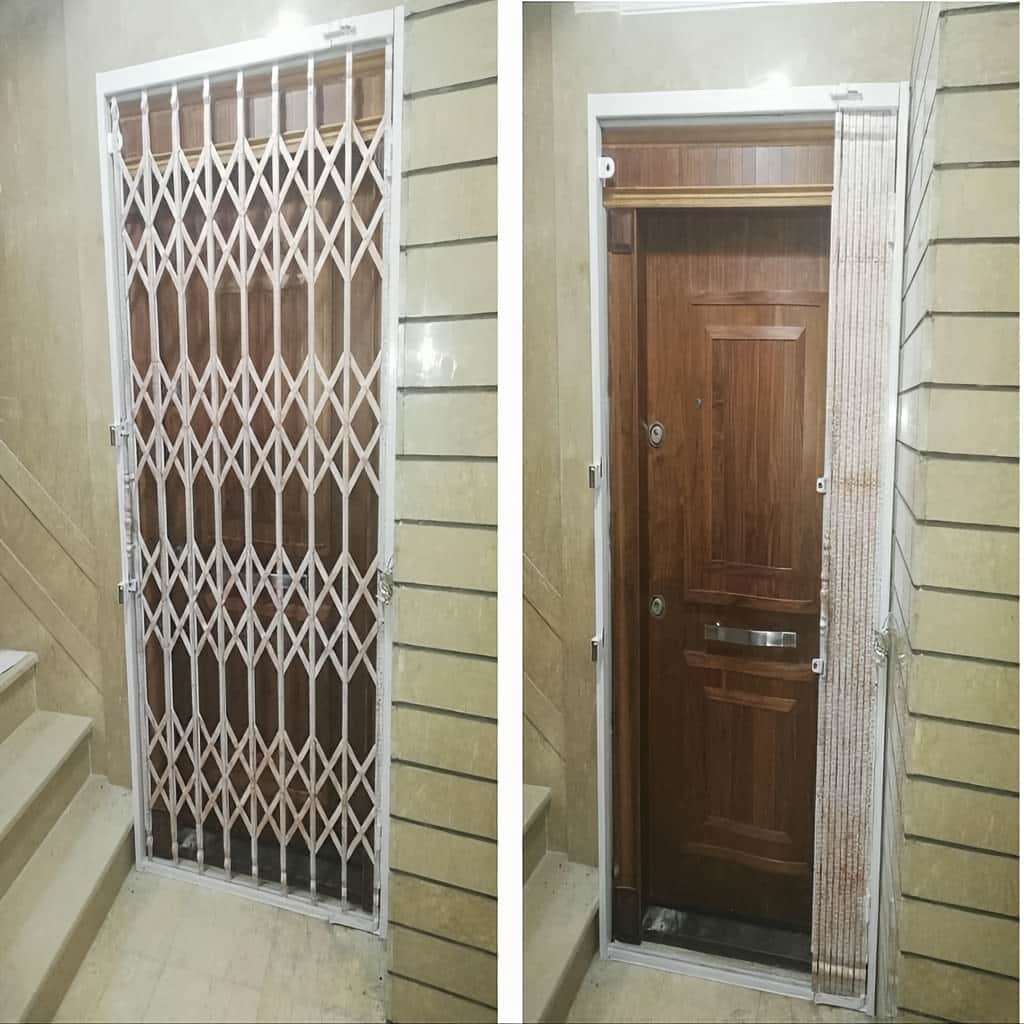 گارد آکاردئونی چهار گل با ستون تقویتی در خرم آباد