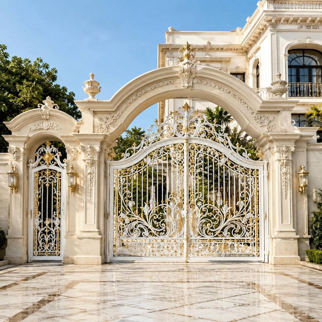 ساخت درب آهنی شیک ورودی حیاط با پروفیل مقاوم در خرم آباد