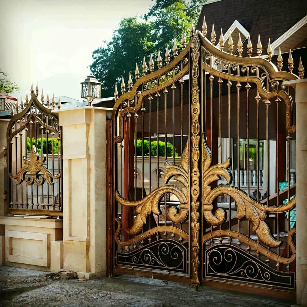 مدل فرفورژه درب پارکینگ ریلی ریل زمینی در خرم آباد