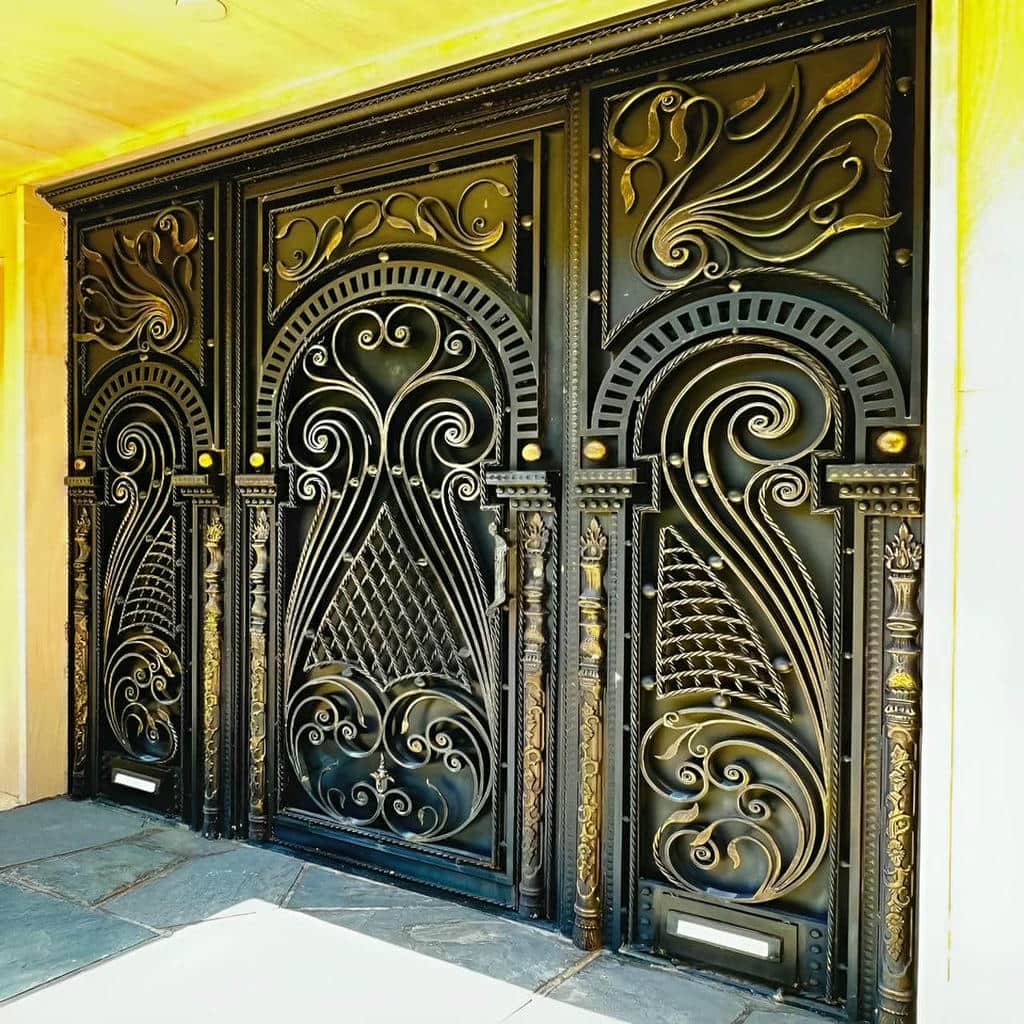 درب حیاط برش لیزری هندسی مدرن با کلاف مقاوم در خرم آباد
