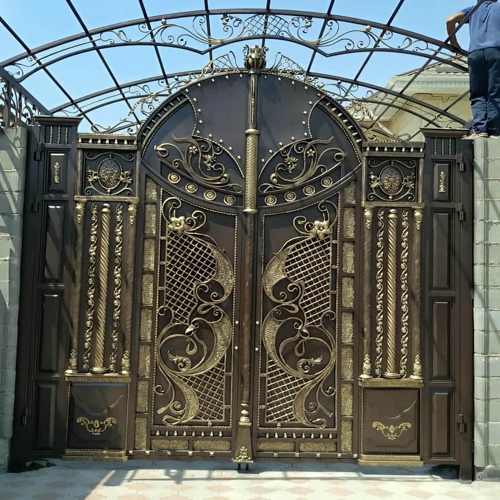 خرید درب حیاط کتیبه دار با پنل متناسب در خرم آباد