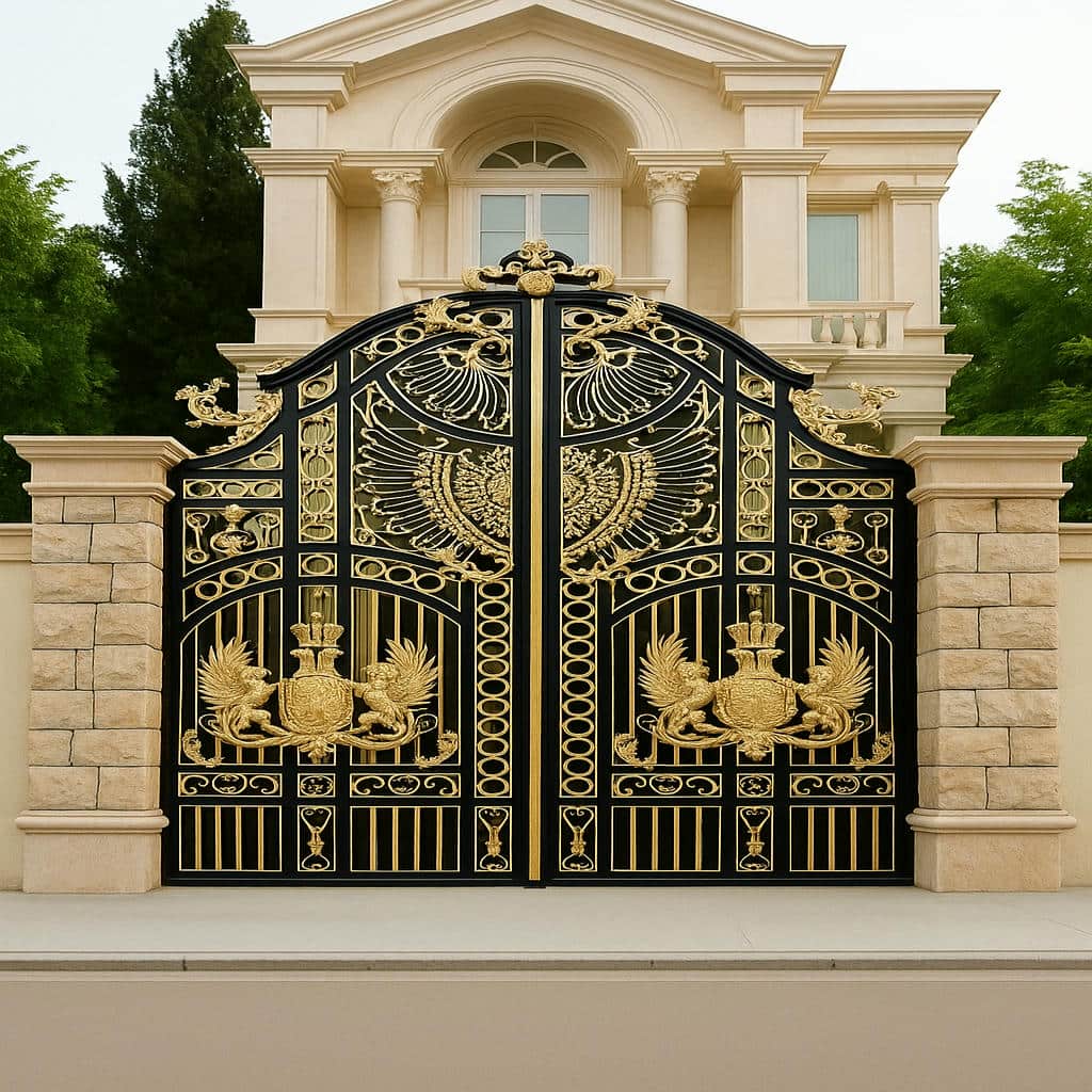 مدل نیمه پوشیده درب پارکینگ فلزی دو لنگه در خرم آباد