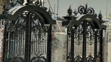 9 طرح درب پارکینگ برش لیزری طرح هندسی در خرم آباد