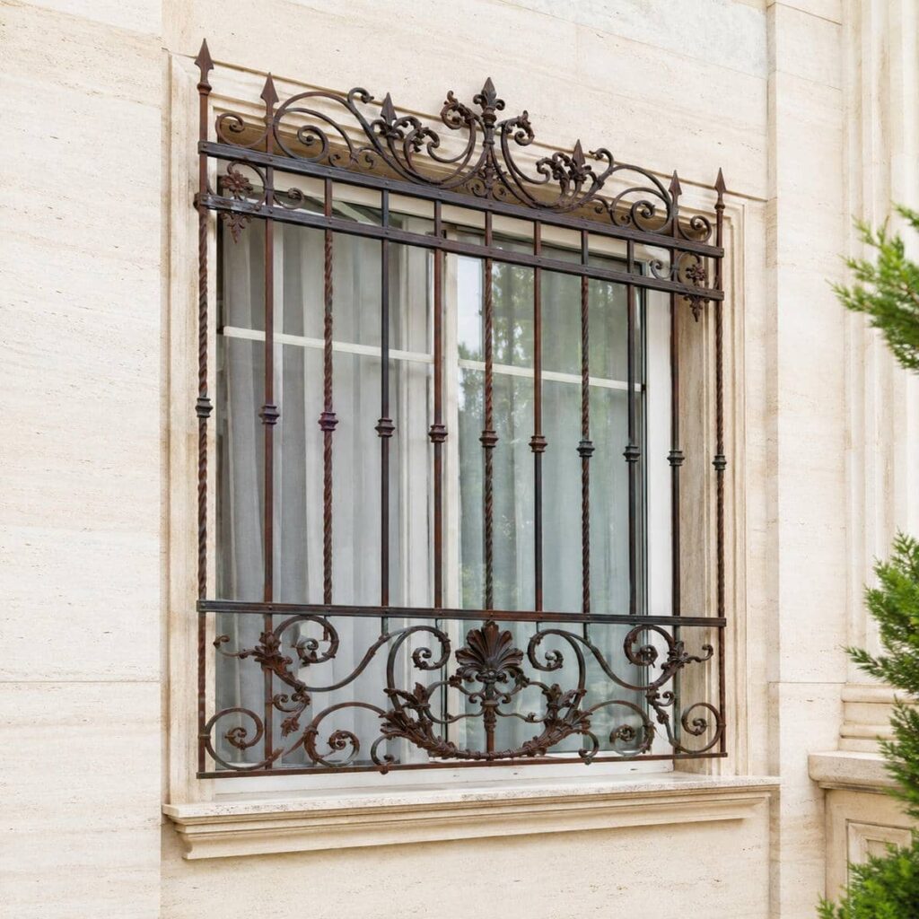 نرده پنجره فلزی شاسی دار هندسی در خرم آباد
